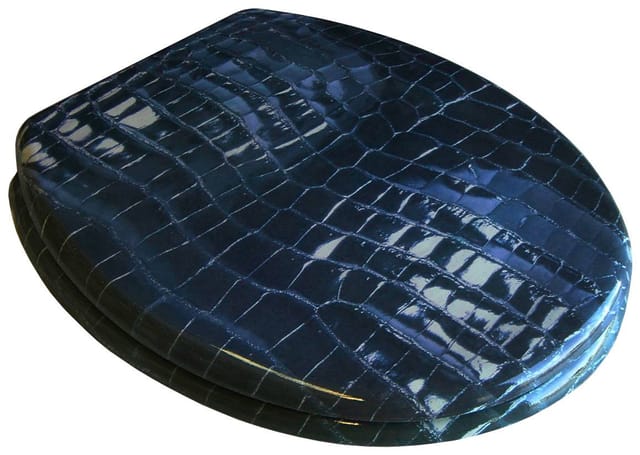 ADOB WC-Sitz, BxT: 37 x 45,5 cm, Leder Schwarz