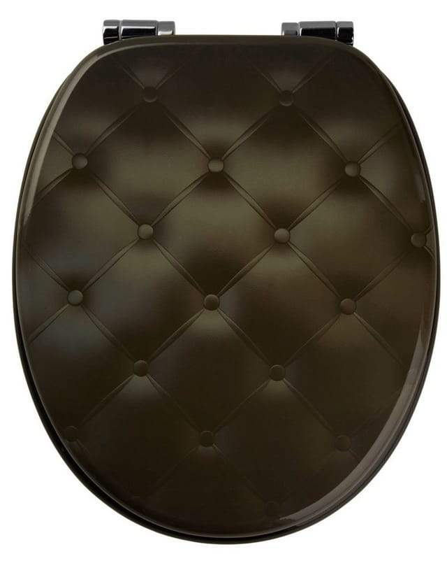 ADOB WC-Sitz, BxT: 37 x 45 cm, Leder Kissen - schwarz