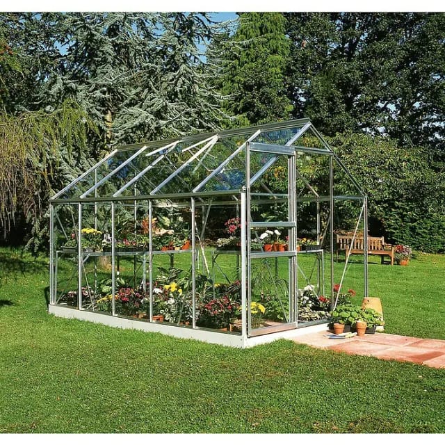 HALLS Gewächshaus »Popular«, 6,2 m², aluminiumfarben, 3 mm Sicherheitsglas - silberfarben