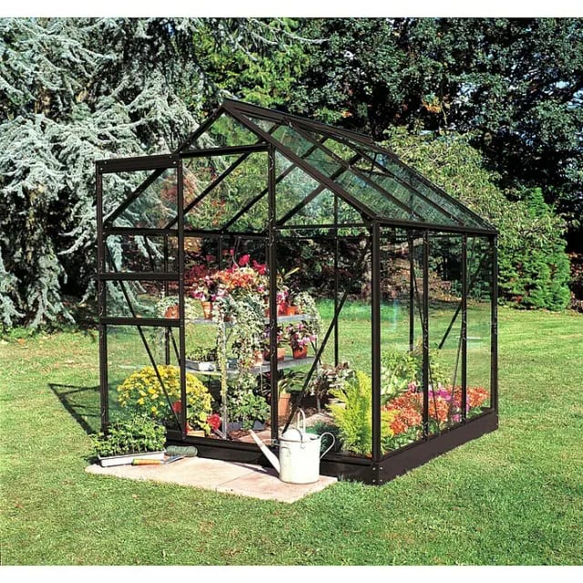 HALLS Gewächshaus »Popular«, 3,8 m², schwarz, 3 mm Blankglas