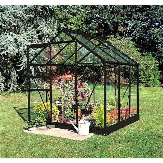 HALLS Gewächshaus »Popular«, 3,8 m², schwarz, 3 mm Sicherheitsglas