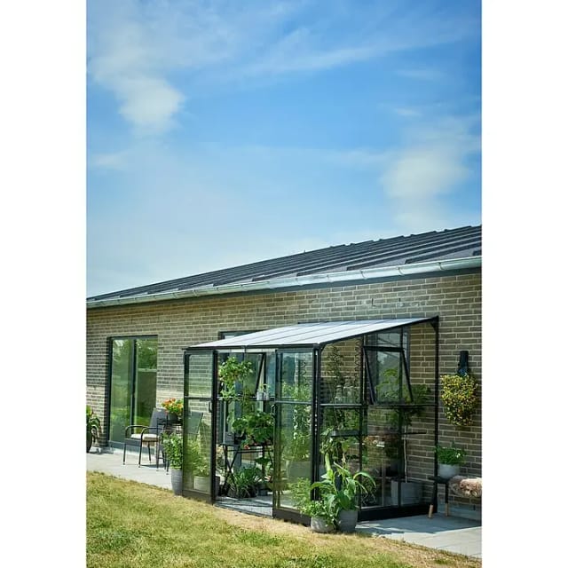 HALLS Gewächshaus »Qube Lean-to 6«, 4,7 m², schwarz, 3 mm Sicherheitsglas
