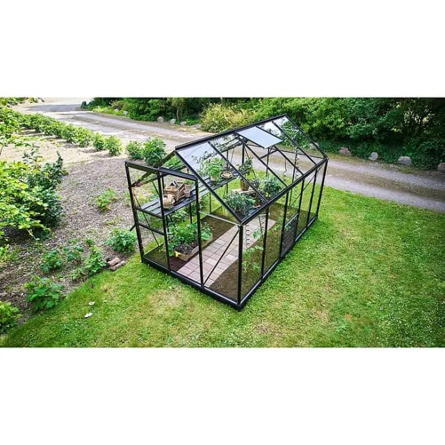 HALLS Gewächshaus »Popular«, 6,2 m², schwarz, 3 mm Blankglas