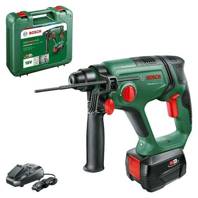 BOSCH HOME & GARDEN Akku-Bohrhammer »UniversalHammer«, 18V, 1 Akku 4,0Ah + Ladegerät AL 18V-30 - gruen