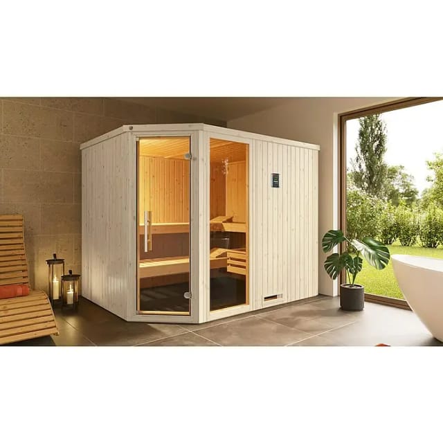 WEKA Elementsauna »Varberg 4«, BxHxT: 244 cm x 199 cm x 194 cm - braun