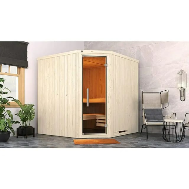 WEKA Elementsauna »Varberg 3«, BxHxT: 194 cm x 199 cm x 194 cm - braun