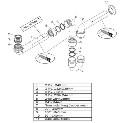 FACKELMANN Siphon, BxHxT: 0 x 0 x 0 cm - weiss