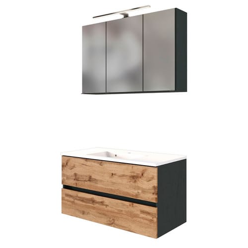 HELD MÖBEL Waschtisch-Set »LUCCA«, 5-teilig - braun