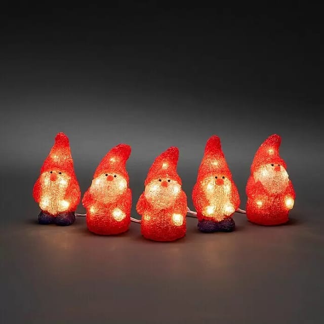 Konstsmide LED-Weihnachtsmann, 5er-Set, Stecker, rot