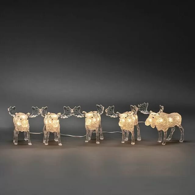 Konstsmide LED-Dekoration, Elche, Höhe: 13 cm, Außentrafo, weiß - weiss