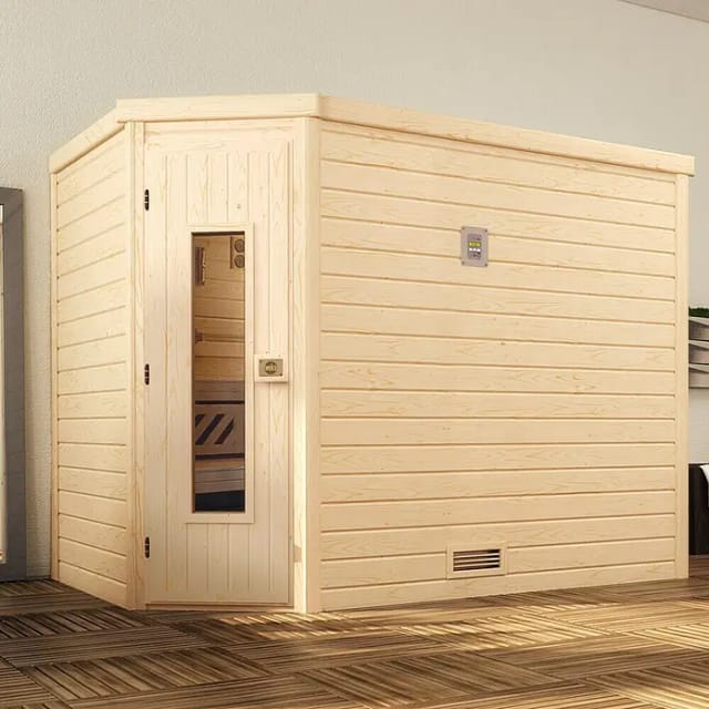 WEKA Massivholzsauna »TURKU«, BxHxT: 248 cm x 205 cm x 198 cm - braun
