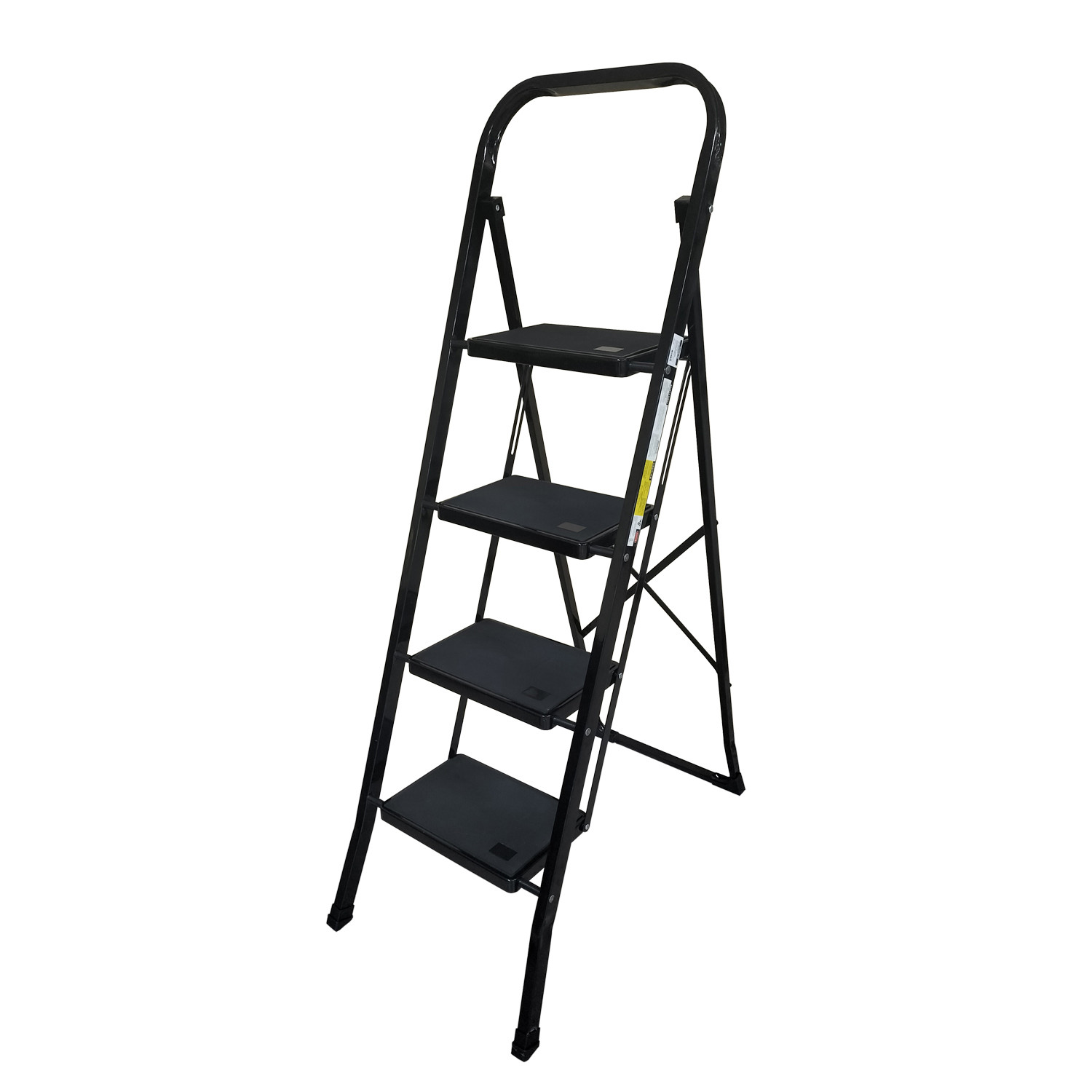 Escabeau À 4 Marches Bm Tools Bmt-esc4-black, Haut. De Travail : 97 Cm, Se Range Facilement, Marches Anti-dérapantes - Noir