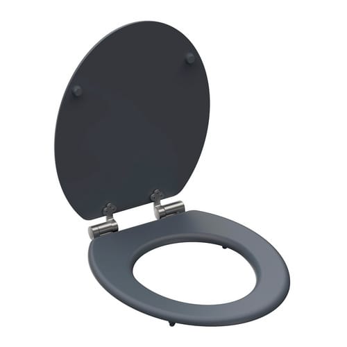 SCHÜTTE WC-Sitz »SPIRIT GREY«, MDF, oval, mit Softclose-Funktion - grau