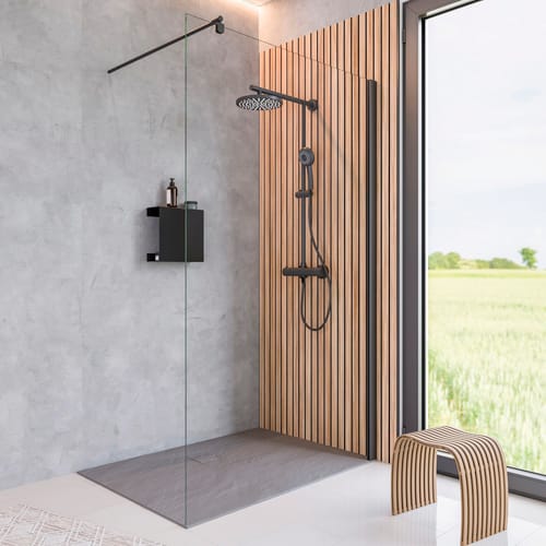 SCHULTE Walk-In Dusche »Black Style«, Höhe: 200 cm, eckig, mattschwarz