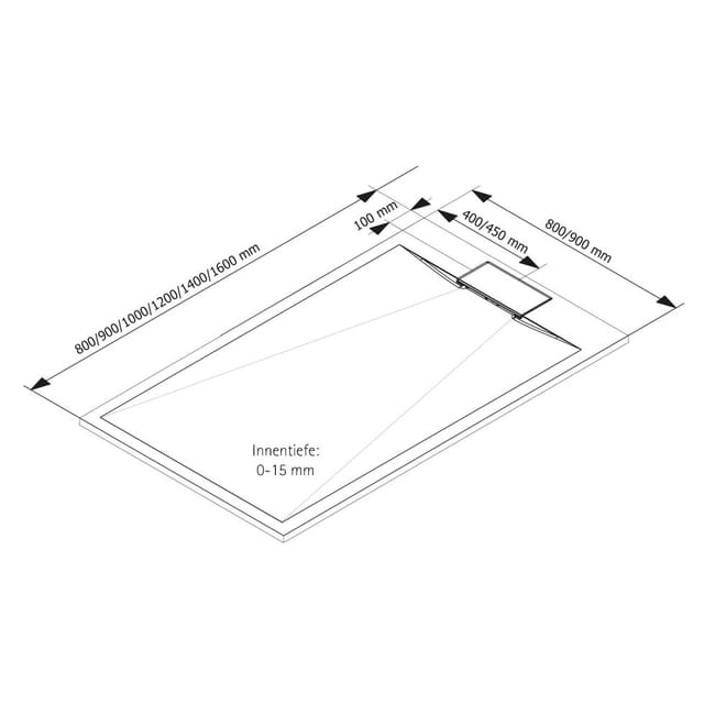 SCHULTE Duschwanne »DWM-Tec«, BxT: 80 x 100 cm, rechteckig - grau
