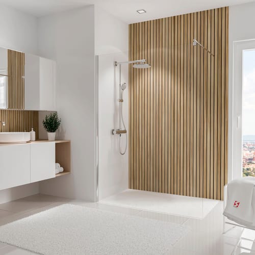 SCHULTE Duschrückwand »DecoDesign«, Höhe: 255 cm, Aluminium-Verbundplatte - braun