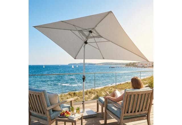 DOPPLER Sonnenschirm »Active Auto Tilt«, quadratisch, abknickbar, Sonnenschutzfaktor: 80+ - grau