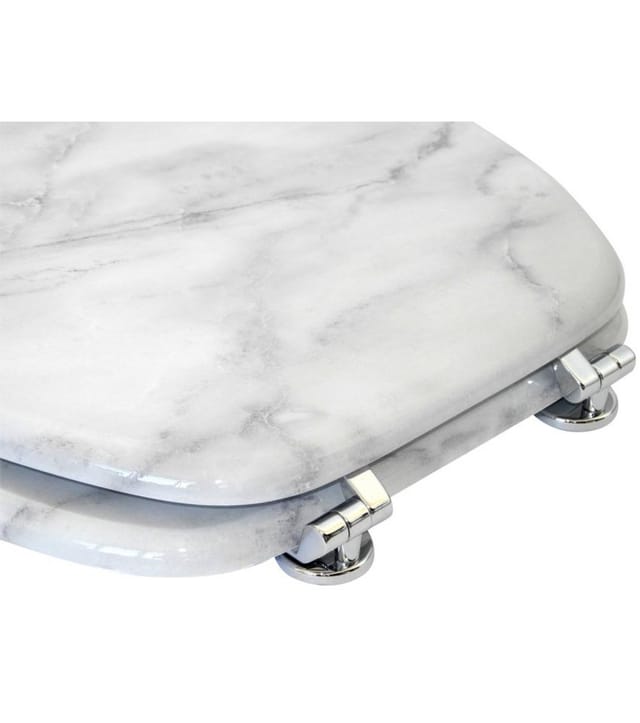 Sanilo WC-Sitz, BxL: 37,7 x 47 cm, Marmor - weiss