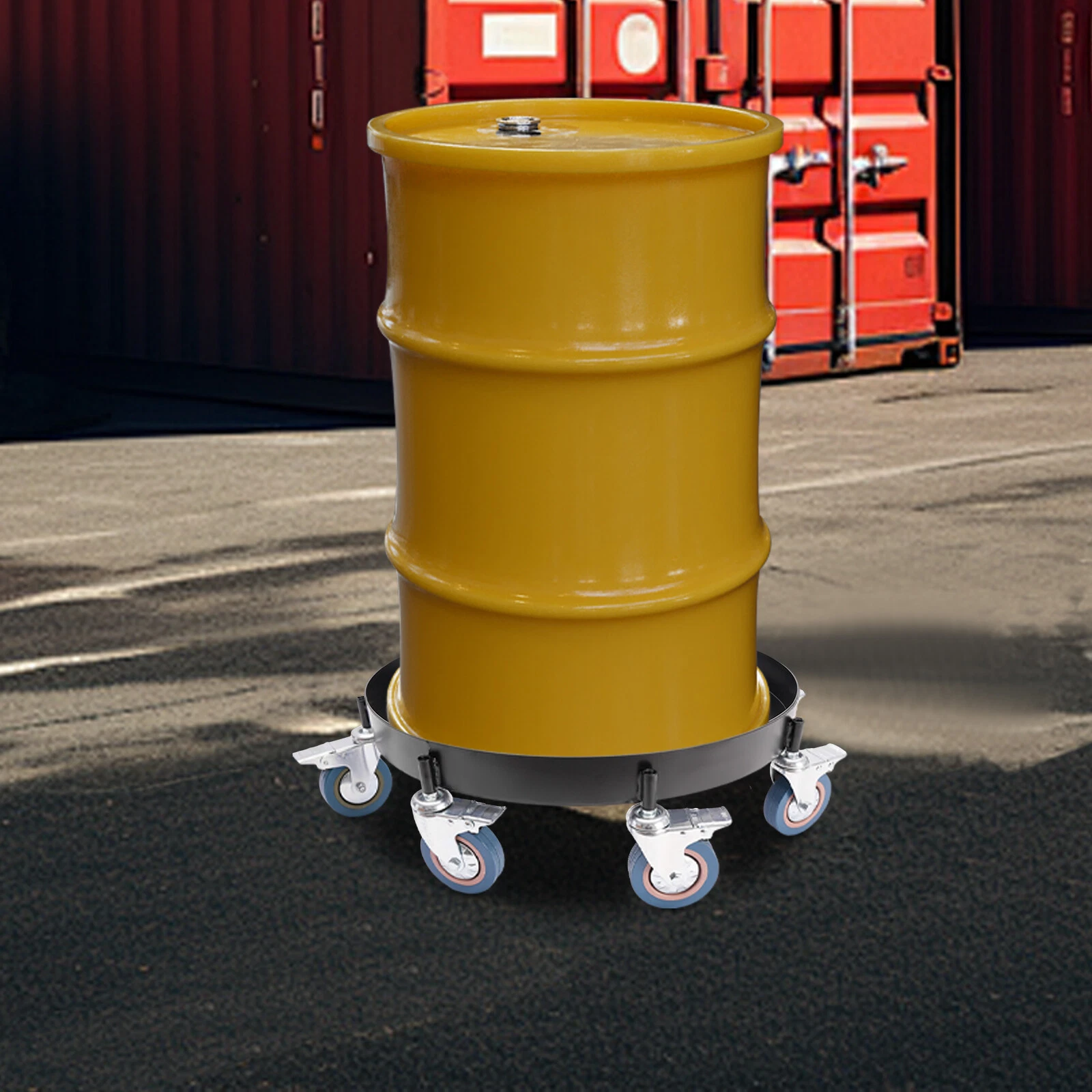 Ölfässer Handler, 55 Gallonen 8-räder Q235 Stahlrollenwagen, Geeignet Für Werkstätten, Fabriken, Lager, Maximales Gewicht Von 907 Kg