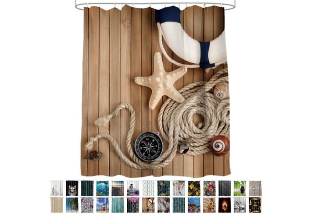 Sanilo Duschvorhang, Polyester, Maritime - beige
