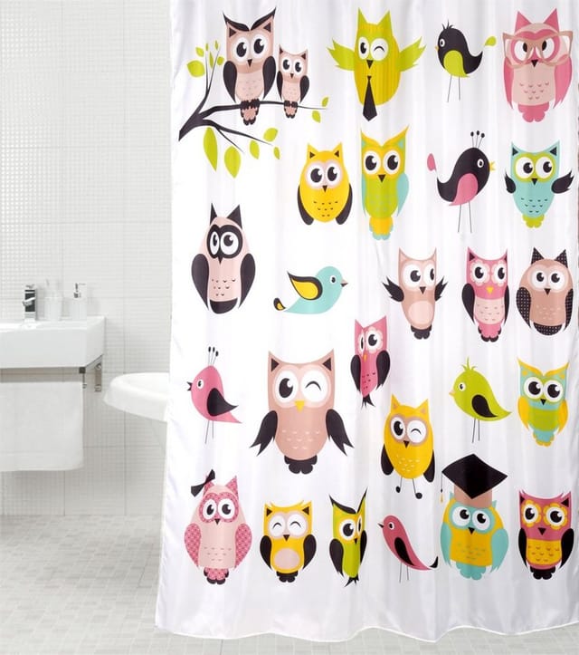 Sanilo Duschvorhang, Polyester, Owl - weiss
