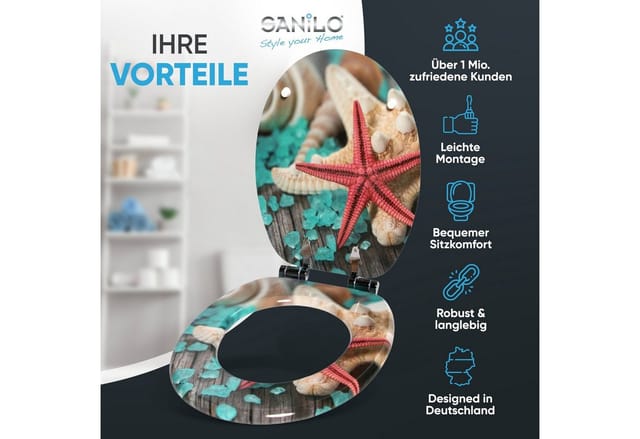 Sanilo WC-Sitz, BxL: 37,7 x 47 cm, Bath Salts - tuerkis