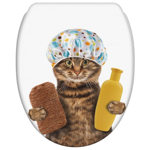 Sanilo WC-Sitz, BxL: 37,7 x 47 cm, Shower Cat - braun