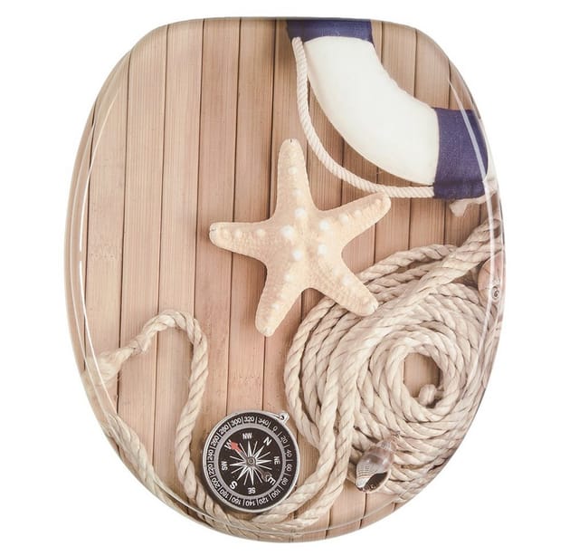 Sanilo WC-Sitz, BxL: 37,7 x 47 cm, Maritime - beige