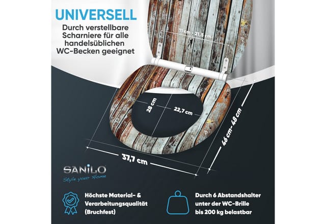 Sanilo WC-Sitz, BxL: 37,7 x 47 cm, Antik - lila