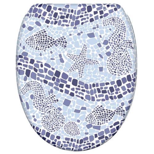 Sanilo WC-Sitz, BxL: 37,7 x 47 cm, Mosaic World - blau