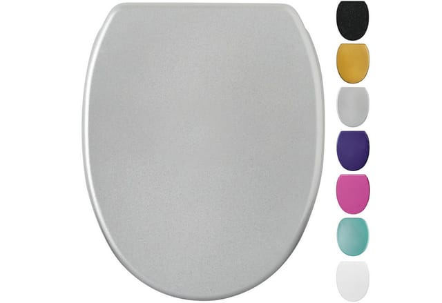 Sanilo WC-Sitz, BxL: 37,7 x 47 cm, Glitzer Silber - silberfarben