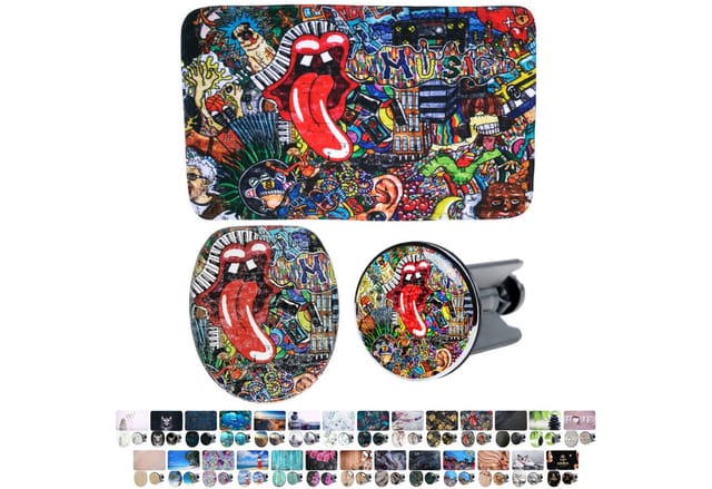 Sanilo Bad-Accessoire-Set, 3-tlg., Graffiti - rot