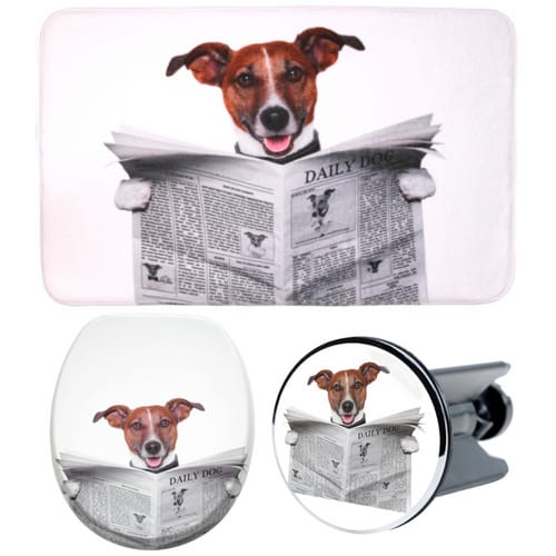 Sanilo Bad-Accessoire-Set, 3-tlg., Newspaper - grau