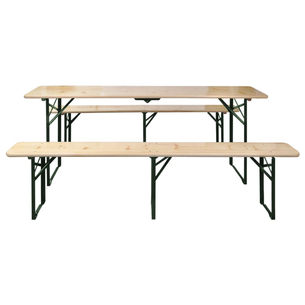 Maison Exclusive - Biertisch Mit 2 Bänken Klappbar 220 Cm Tannenh