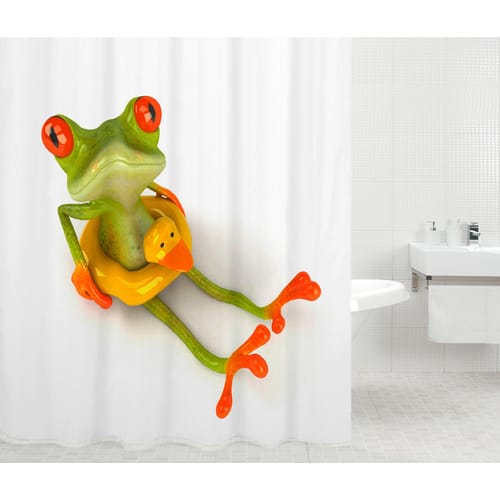 Sanilo Duschvorhang, Polyester, Froggy - weiss