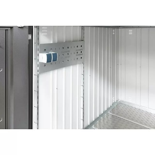 BIOHORT Elektro-Montagepaneel, Länge: 140 cm, silber, für: Biohort MiniGarage Größe L - weiss