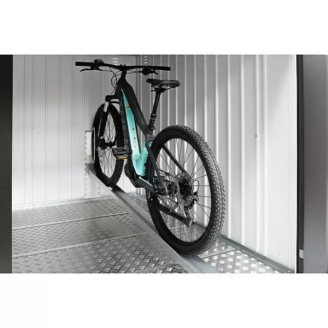 BIOHORT Fahrradschiene, Länge: 199,9 cm, silber, für: Biohort MiniGarage Größe L - silberfarben