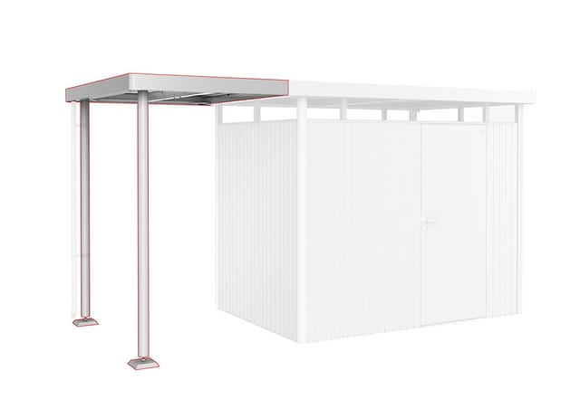 BIOHORT Seitendach »Highline«, BxL: 150 x 195 cm - silberfarben