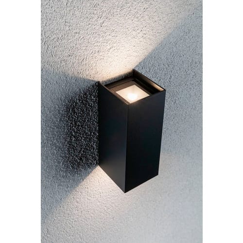 PAULMANN LED-Außenwandleuchte »Flame«, BxHxT: 6,5 x 15,5 x 6,5 cm, Aluminium - grau
