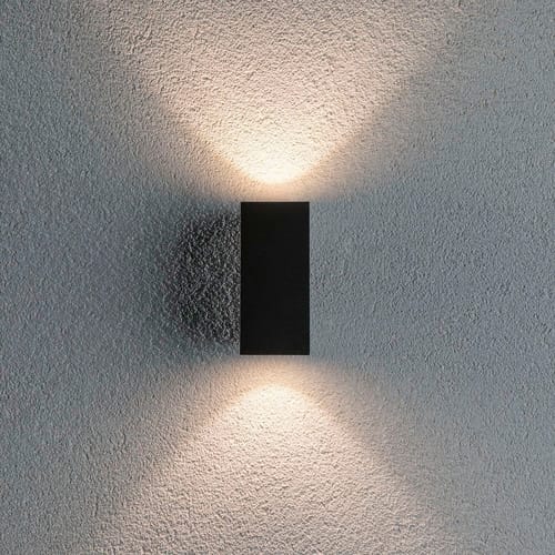 PAULMANN LED-Außenwandleuchte »Flame«, BxHxT: 5,8 x 12,8 x 5,8 cm, Aluminium - grau