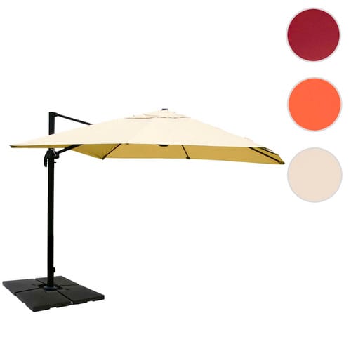 MVG Gastronomie-Ampelschirm »MVG-A96«, 400 x 300 cm, mit Schirmständer, 360° drehbar - weiss