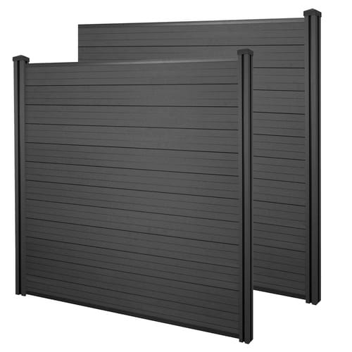 MVG WPC-Sichtschutz »MVG-HA018«, 1x Basiselement + 1x Erweiterungselement - schwarz