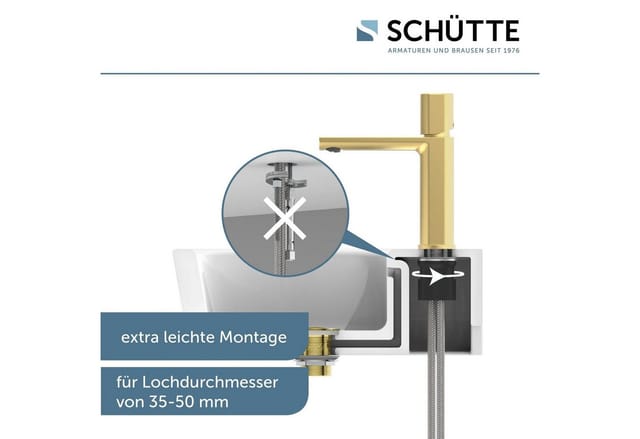 SCHÜTTE Waschtischarmatur »New York«, 3/8", Einhebelmischer - goldfarben