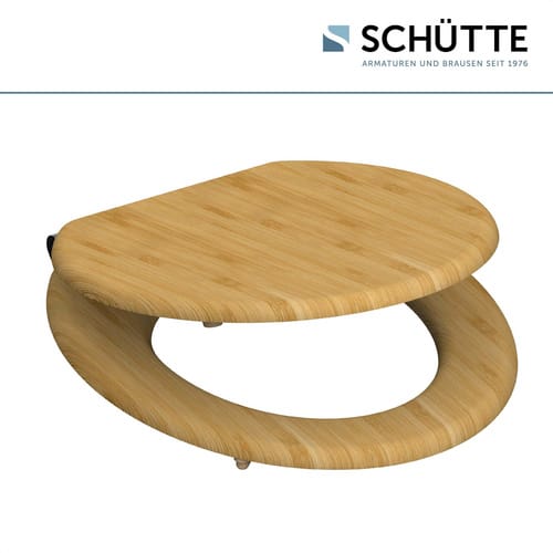 SCHÜTTE WC-Sitz, mit Absenkautomatik, oval, Bambus - braun