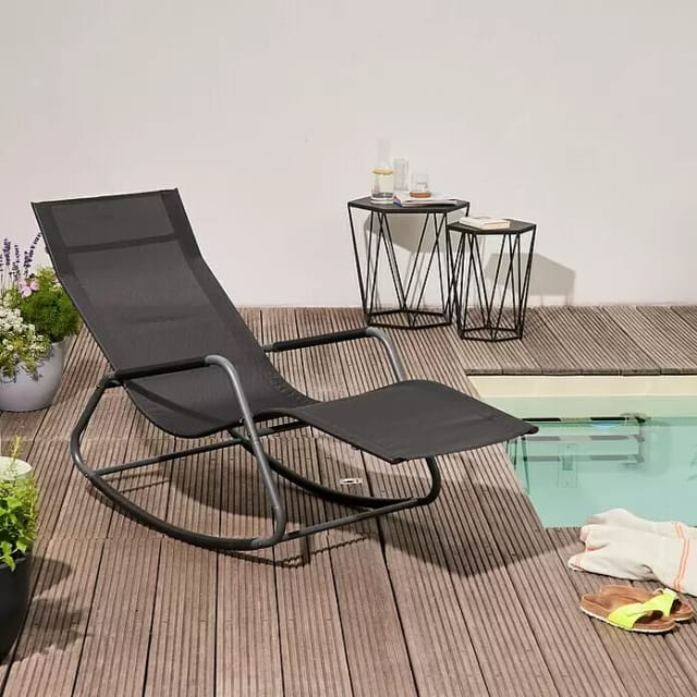 SIENA GARDEN Schwingliege »Aliano«, LxBxH: 143 x 57 x 84 cm, Stahl - schwarz