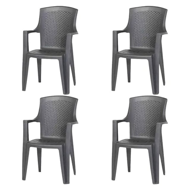 PROGARDEN Stapelsessel »Eden«, 4er-Set, Kunststoff - grau