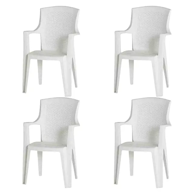 PROGARDEN Stapelsessel »Eden«, 4er-Set, Kunststoff - weiss