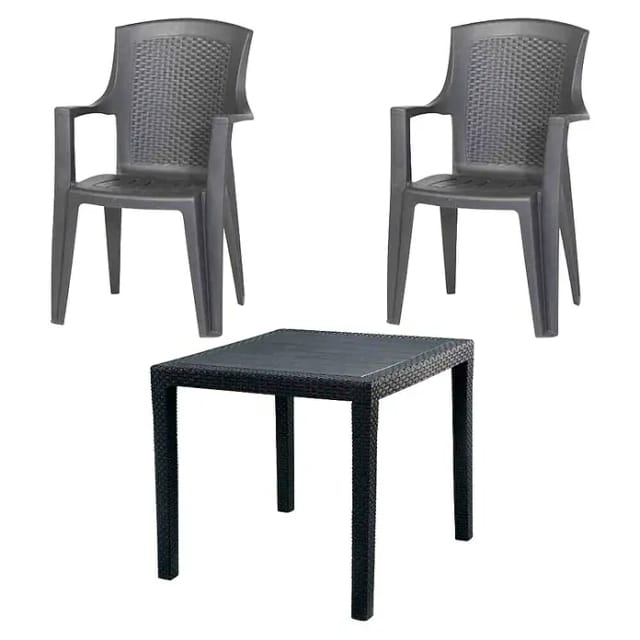 PROGARDEN Gartenmöbelset »Eden«, Kunststoff, 3-teilig - grau