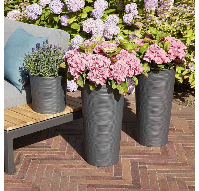 SIENA GARDEN Pflanzgefäß »Locon«, Ø: 25 cm, Kunststoff - grau
