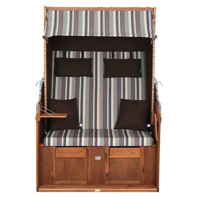 TRENDY BY DE VRIES Strandkorb »Trend 10+«, Akazienholz, natur - weiss